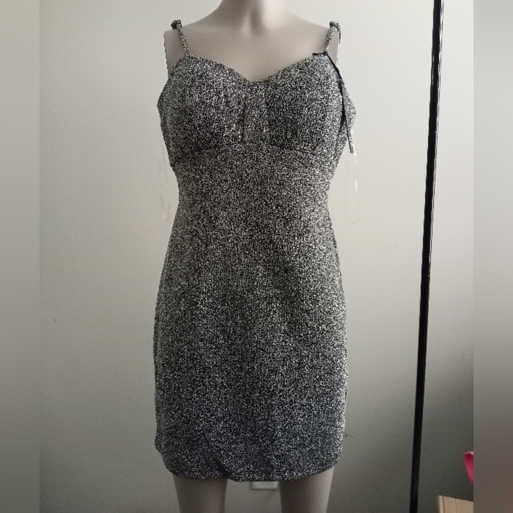 As you wish Silver metallic bodycon sleeveless dress size large
